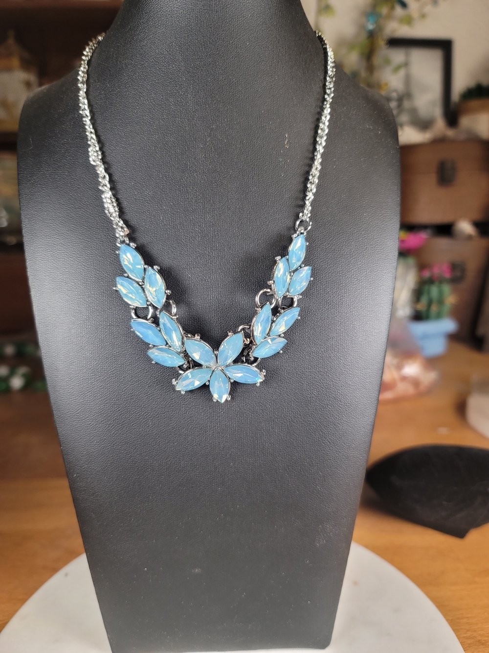 paparazzi Sky Blue Marquise Crystal Necklace